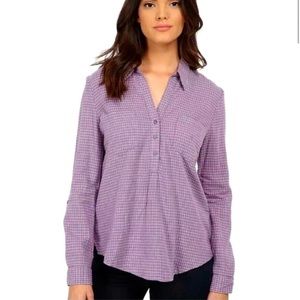 Soft Joie Purple Plaid Long Sleeve Flannel Shirt